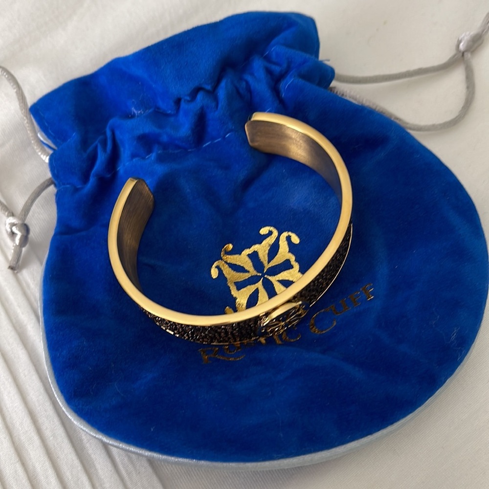 Rustic Cuff Gold Bracelet - image 3